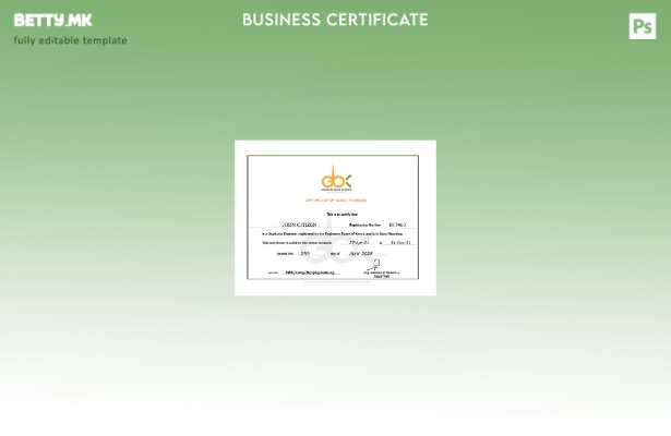 Модерен стил Кенија сертификат за добра положба Шаблон за Word и PDF